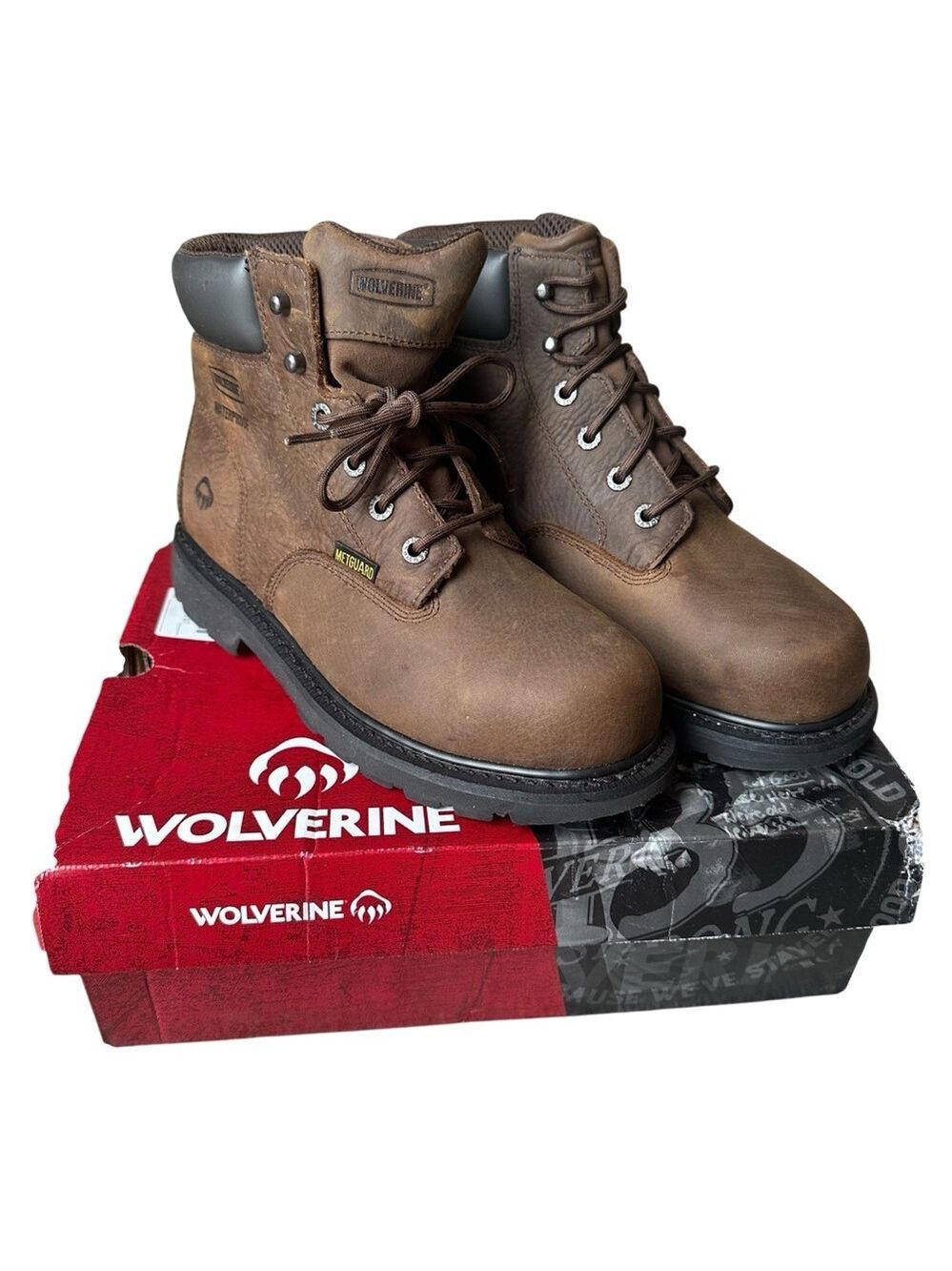 Wolverine Men's McKay 6” Waterproof Steel Toe Brown Work Boots Size 10